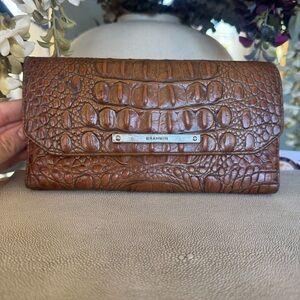 SOLD: Brahmin Tan Real Crocodile Leather Embossed Wallet
